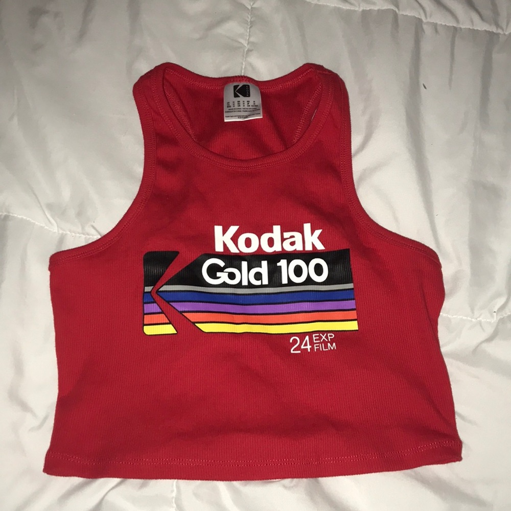 Red polaroid cropped tank by KODAK